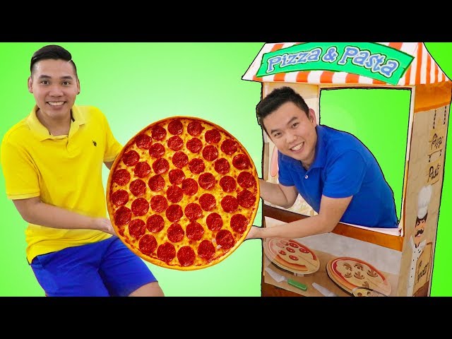 Funny Uncle John Pretend Play w/ Pizza Food Kitchen Restaurant Cooking Kids Toys class=