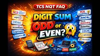 TCS Digital + Prime 2026 | Digit Sum Odd or Even Problem | TCS Prime  Coding Placement Preparation