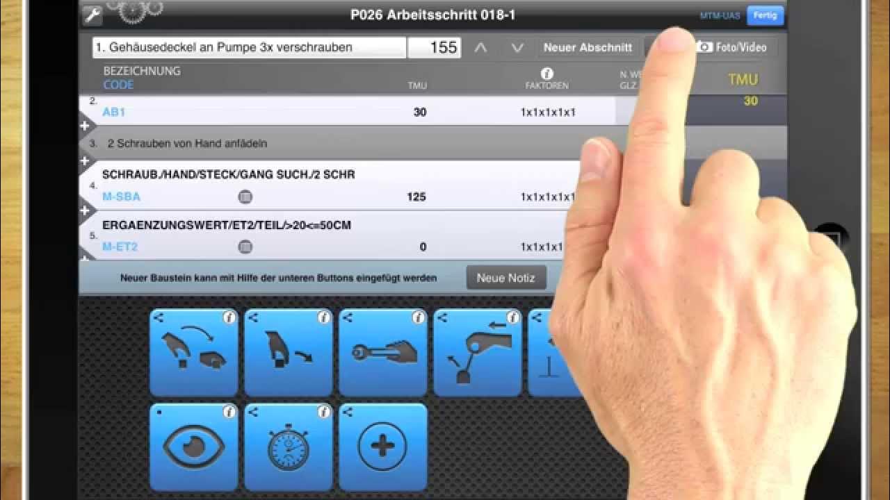 TMU Calculator (MTMApp / MTM Software) deutsch Teil 1 YouTube