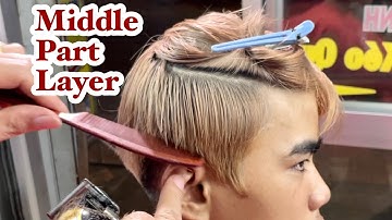 Tóc Đẹp 2022, Middle Part, Layer Cut .Chia Sẻ Cách Cắt Tóc 2 Mái Chẻ  Ngôi 5/5 NTN . VULEE .