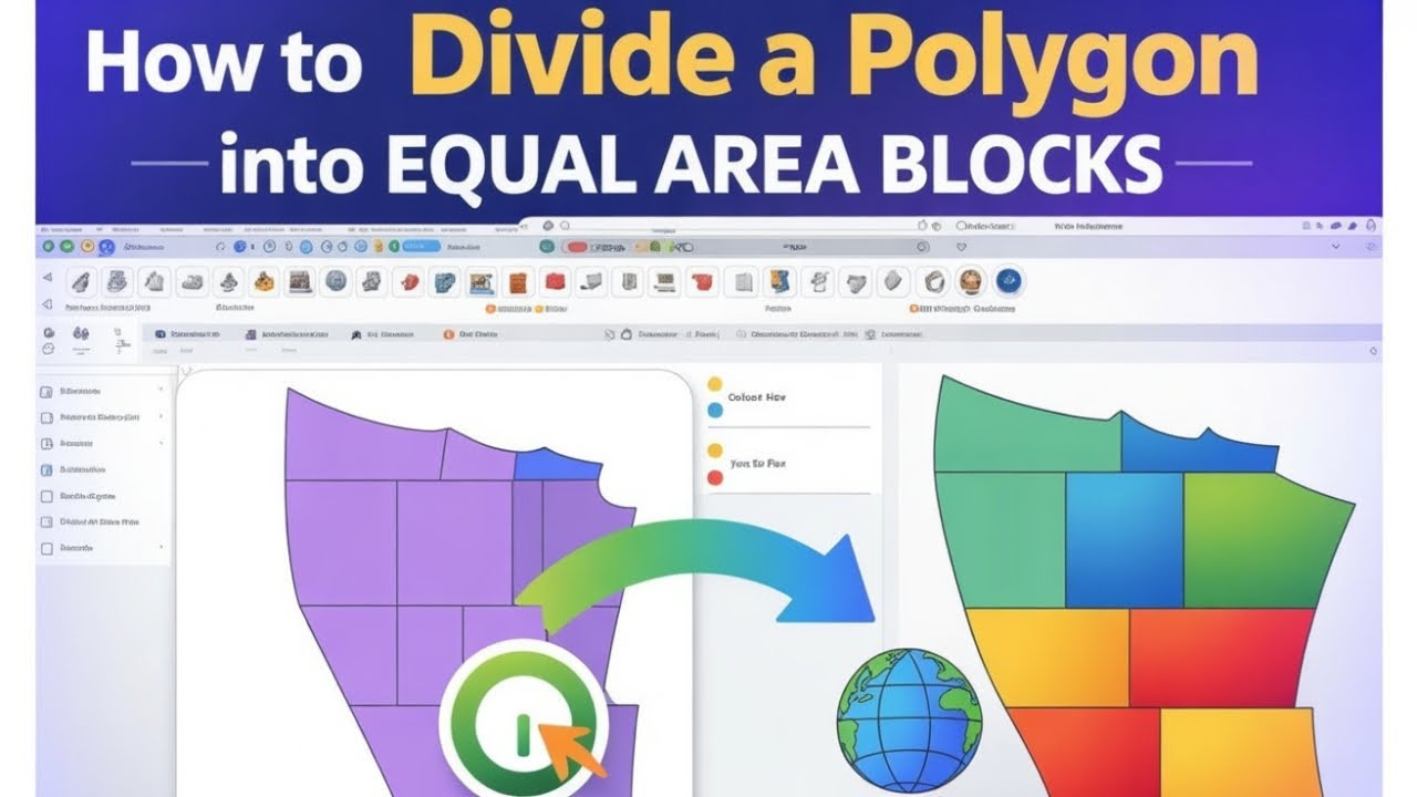How to Divide a Polygon into Equal Area Blocks | QGIS → ArcGIS ...