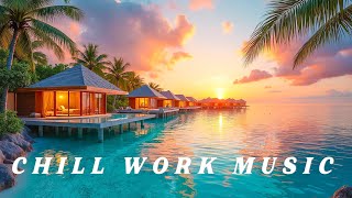 1.5 Hours of Chillstep Focus Music | Aerial Maldives Sunset | Deep Ambient for Study, Coding & Work