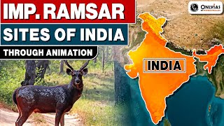 Important RAMSAR sites of INDIA | SMART Revision through Animation | UPSC 2023-24 #pwonlyias