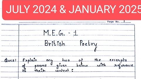 MEG 01 Solved assignment 2024-2025 | MEG 01 solved handwritten assignment in English 2024-2025 |
