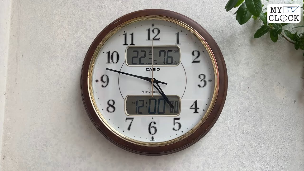 CASIO ITM-800NJ Wave Ceptor Wall Clock with Temperature & Humidity