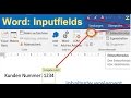 Word Inputfields: Insert Input Fields and use in vba Macros, Content Controls, Text Fields