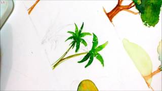 how to make manual rendering : palm tree