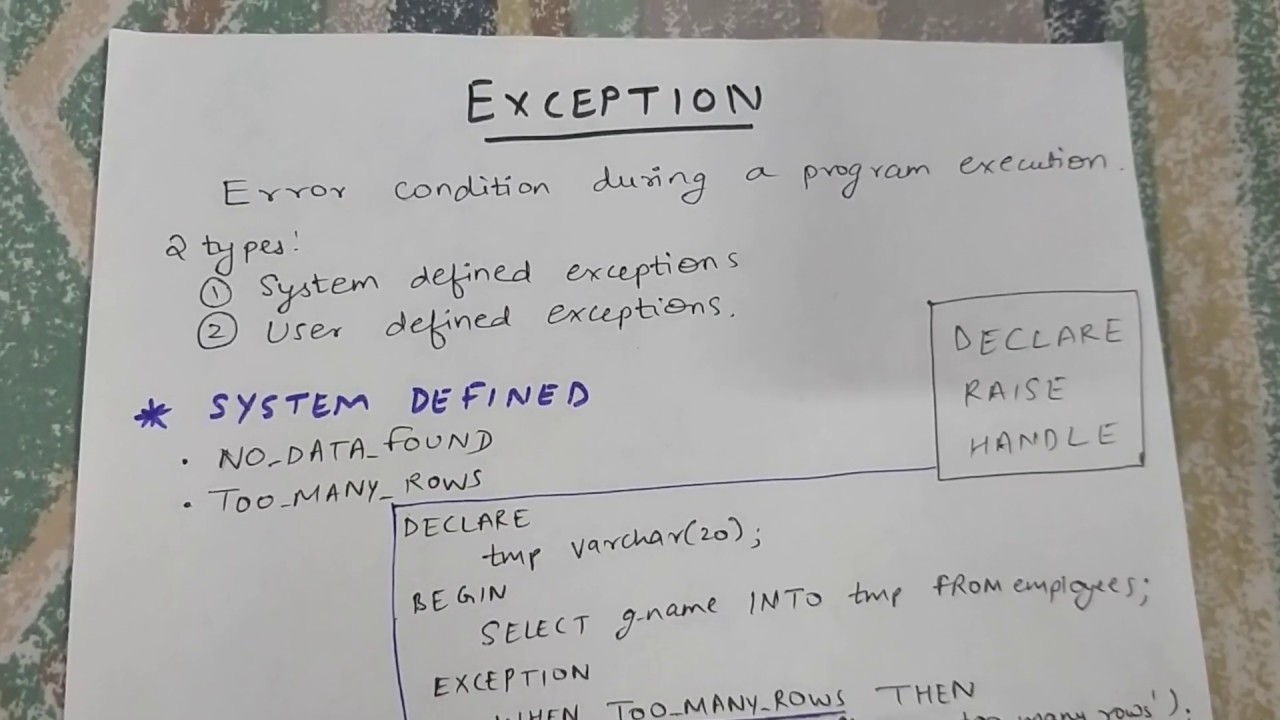 10 Handling PL/SQL Errors