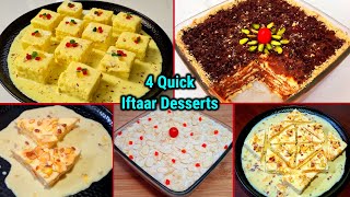 4 Delicious Dessert Recipes | Ramadan Iftar Dessert |4 बहुत स्वादिष्ट Desserts | Bread Malai dessert