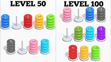 Color Hoop Stack Level 50 - 100 | Puzzle Games | Complete