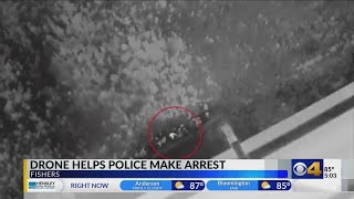 Fishers police drone tracks suspect hiding in field after 100 mph chase, crash