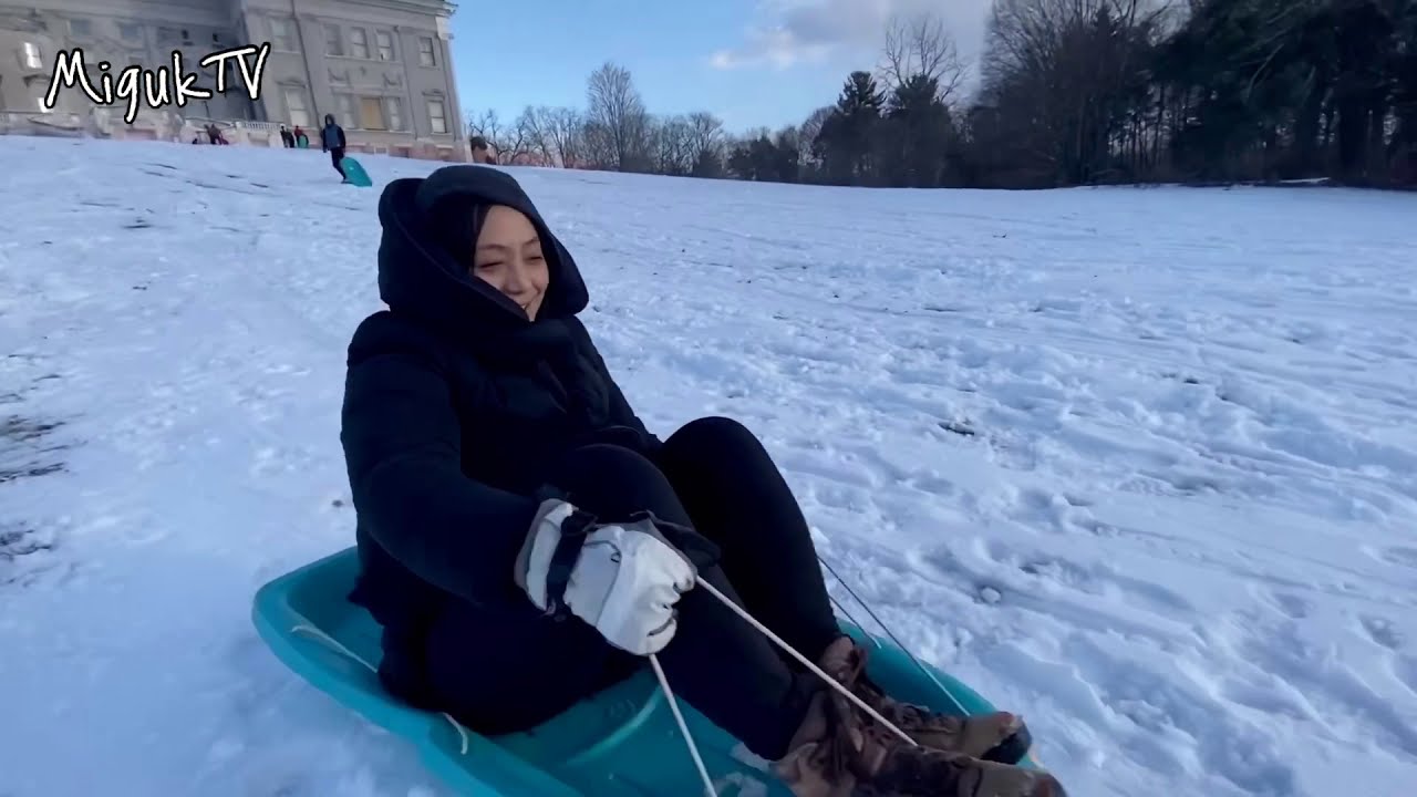 Sledding in New York's Mansions Mills Mansion YouTube