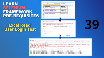 39# How to Read Excel Column names   User Login Scenario II Selenium Automation