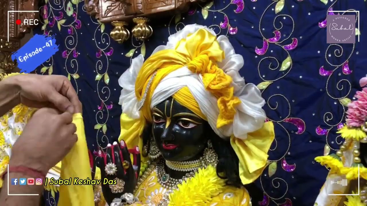 Radha Syamsundar Live Turban Tutorial-47 | Turban Making, ISKCON, Central New Jersey, Deity Darshan.