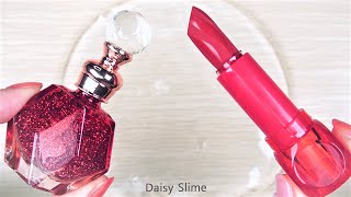 #ASMR Slime coloring with lipstick, eyeshadow and Makeup into  slime #lipstickslime #makeupslime