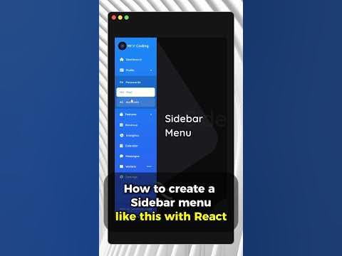 How to make a super Sidebar Menu with React 🔥🔥🔥#shorts #reactjs #react ...