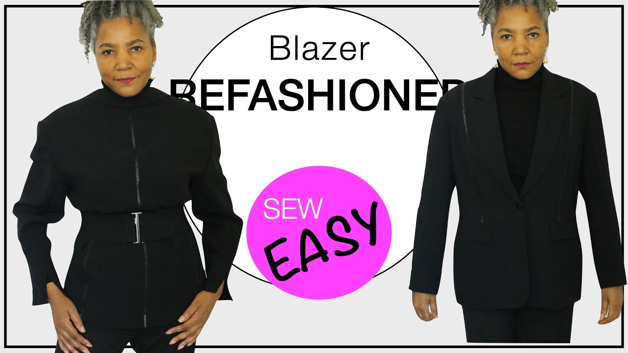 Easy Blazer Transformation Using One Button I Colleen G Lea - YouTube