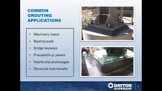 Grouts & Repair Mortars - A Webinar Training by Dayton Superior