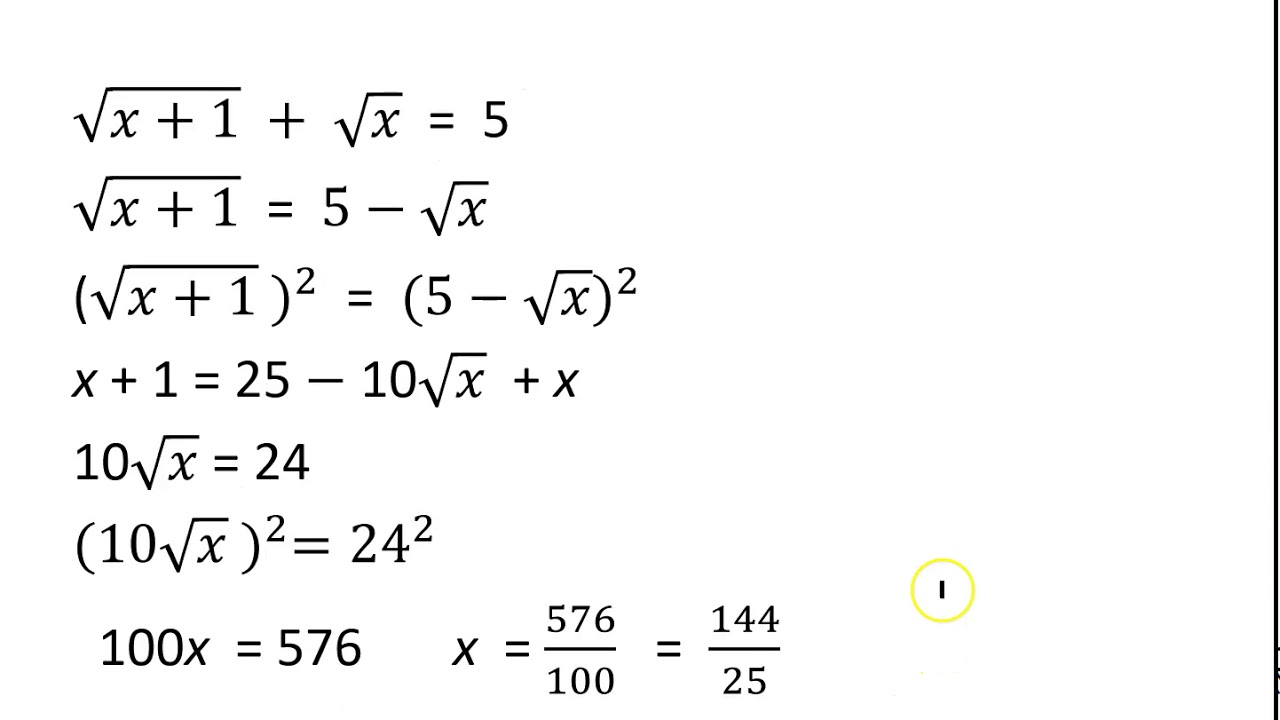 radical equations and problem solving