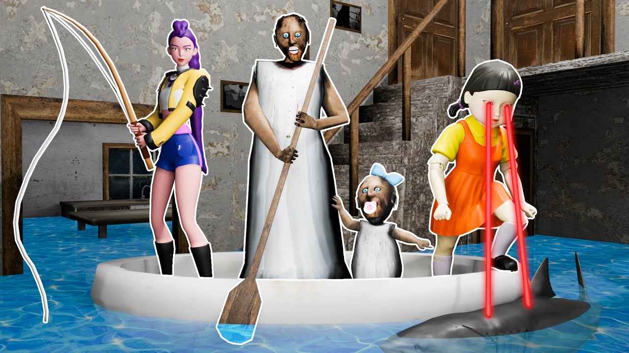 Granny x Rumi x Squid Game Doll Flooded | Funny Animation