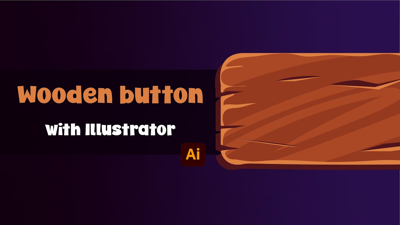 Designing a Wooden Button for Game UI | Time-Lapse in Illustrator - YouTube