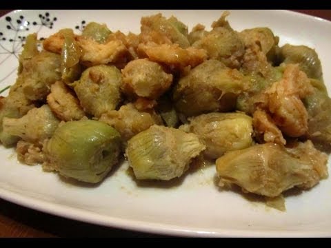 Alcachofas con langostinos