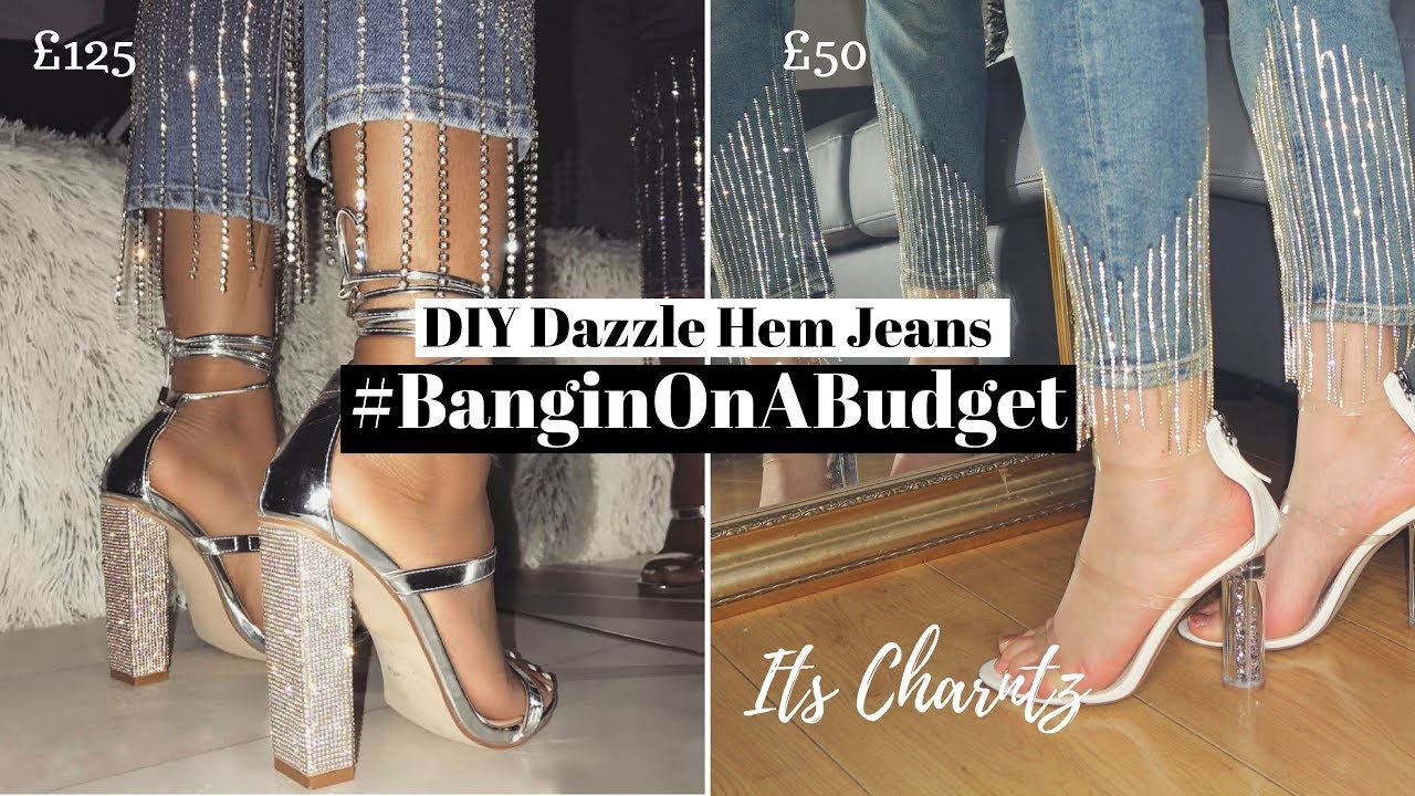 diy rhinestone jeans