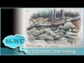 Mountain Stream Watercolor Journal Painting