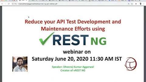 vREST NG Webinar Series - Part 1 Getting started to API Automation