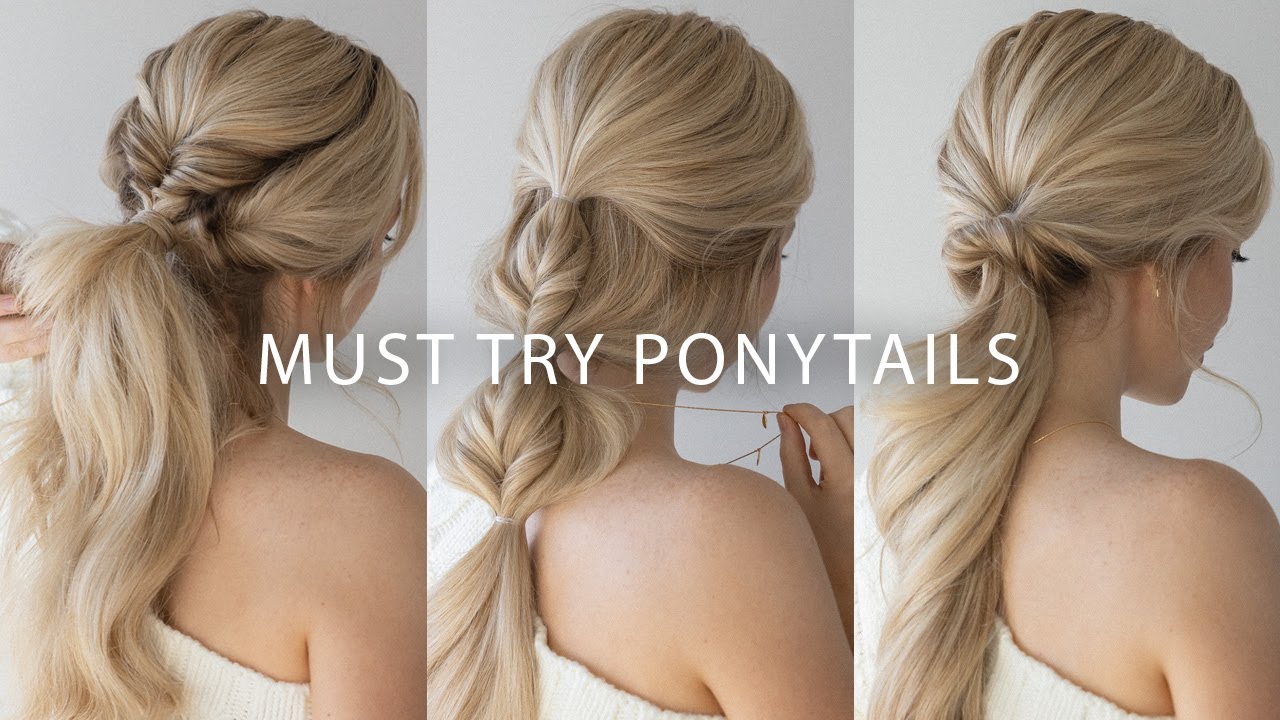 30 Middle Part Ponytails You Will Fall In Love | Sleek ponytail hairstyles,  Sleek ponytail, Side part hairstyles