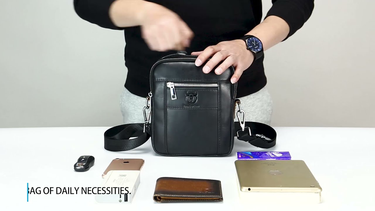 BULLCAPTAIN Men's Bags Genuine Leather Ssmall Shoulder Messenge Bag