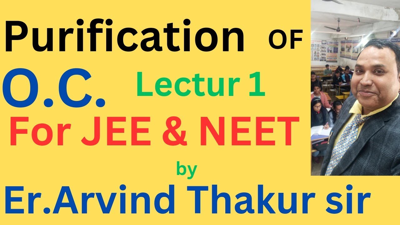 Methods for Purification of Organic compounds. For 11th, JEE and NEET ...