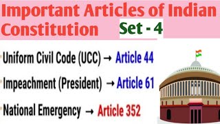 MCQ on article of Indian Constitution || Article of Indian Constitution || static gk