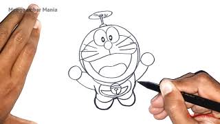 Menggambar Doraemon dengan Baling baling Bambu - How to Draw Doraemon