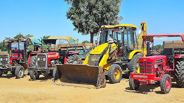 JCB 3dx Eco Xpert Loaded Tractor Stuck in Deep Mud New Mahindra 475 Massey 245 | Jcb Tractor Video