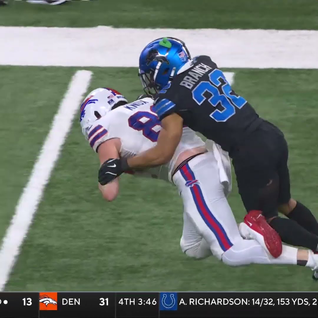 Dawson Knox catches for a 22-yard Gain vs. Detroit Lions