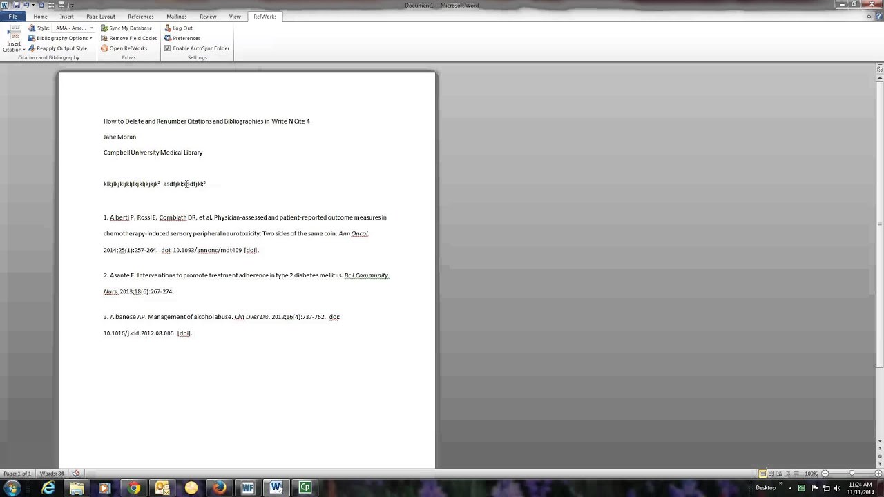 Renumbering Citations in Write N Cite