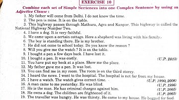 Complex Exercise 10 | some people die for some noble cause they are honoured by everyone synthesis10