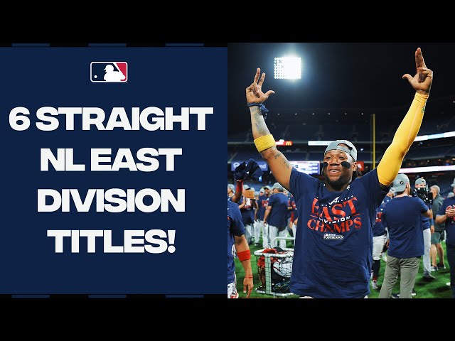 2023 NL East Division Champions Atlanta Braves 6 Straight Baseball