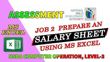 Salary Sheet  project as per specification in MS Excel Computer Operation, Level 3 ।। NSDA & BTEB