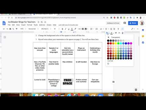How to Change the Background Color of a Table Cell in Google Docs - YouTube