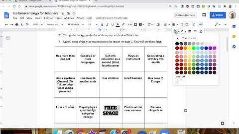 How to Change the Background Color of a Table Cell in Google Docs