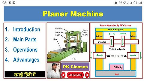 Planer Machine Parts And Operations (हिन्दी)