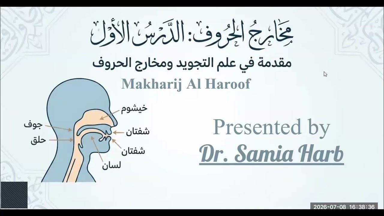 How to recite the Quran Properly for Muslim women Makharij Al Harouf: Tajweed I Lecture 1