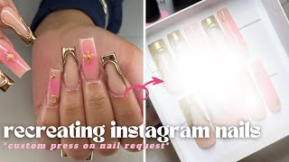 Recreating Instagram Nails Abstract Nail Art, Step By Step Tutorial, Custom Press On Request