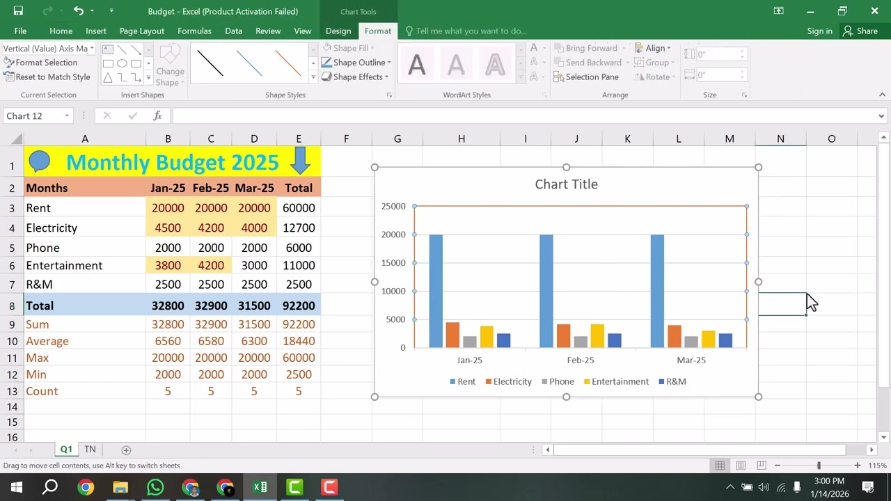 How to Insert a Column Chart in Excel Lecture 52