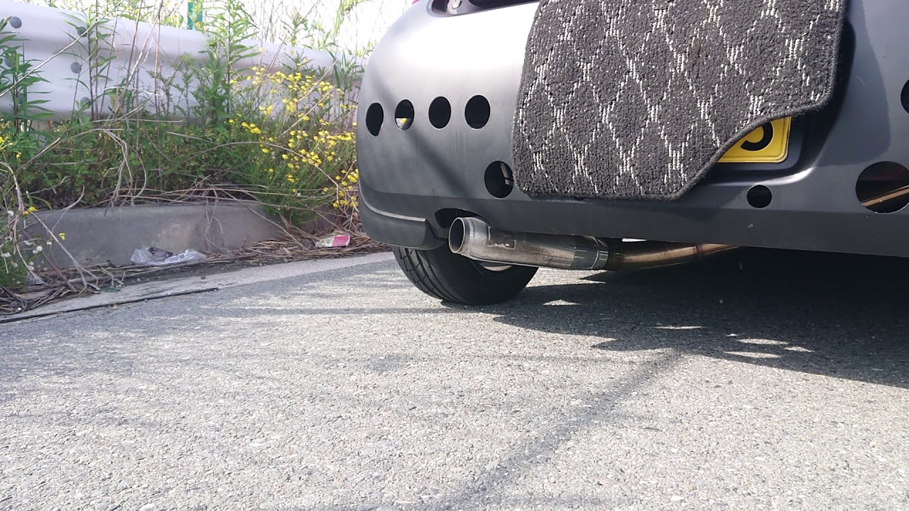 エッセ爆音。  公道で初めてサイレンサー取ってみた❗(笑)