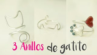 Cómo hacer ANILLOS DE ALAMBRE con formas de gatito 261 😍😍