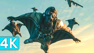 Military Soldiers HALO JUMP Action 4K ULTRA HD - Crossfire X Wingsuit Jump Scene screenshot 3