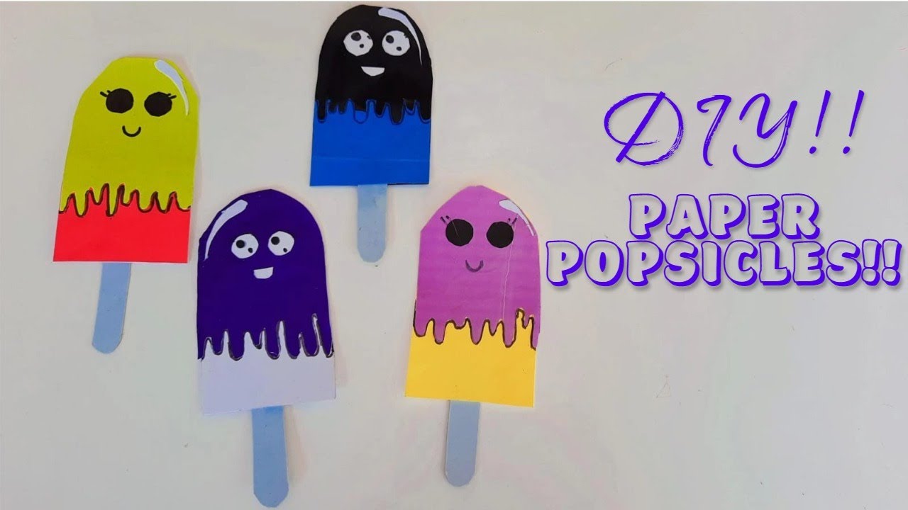 How to make paper popsicle/origami popsicle/paper icecream